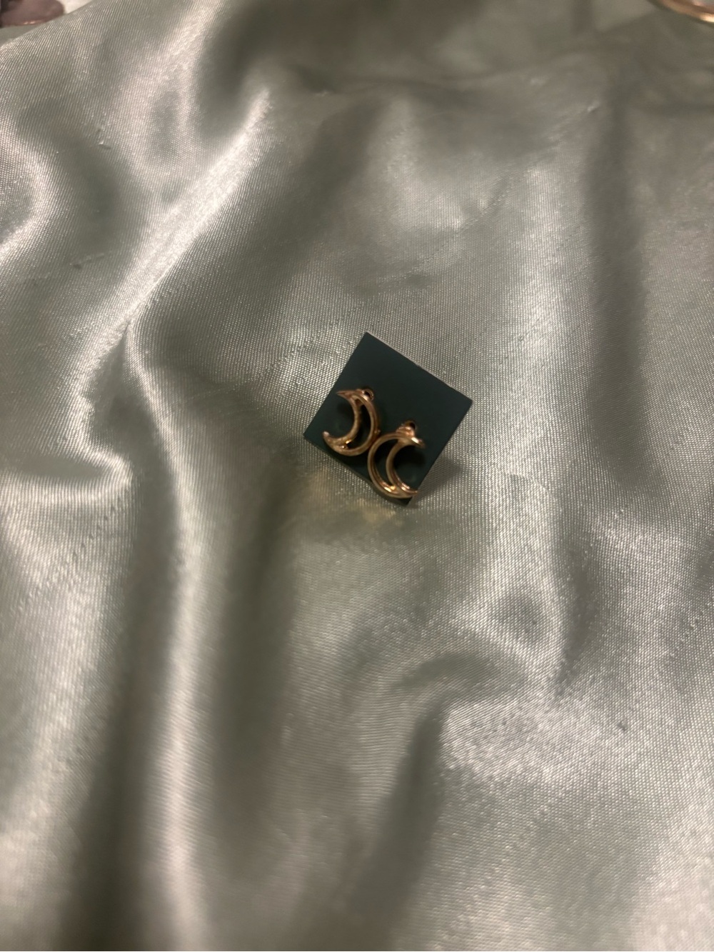 Gold Crescent Hoop Stud Earrings - Women Jewelry